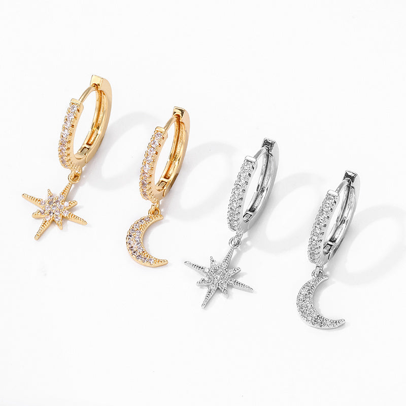 "Najma & Qamar" Earrings – Celestial Whispers by Zaaynaa