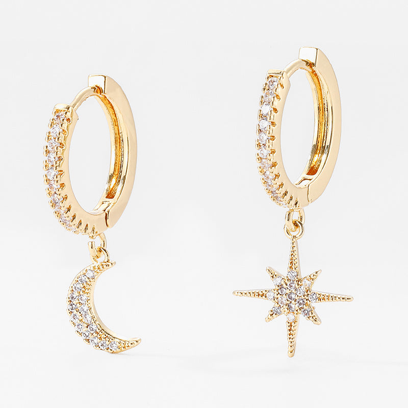 "Najma & Qamar" Earrings – Celestial Whispers by Zaaynaa