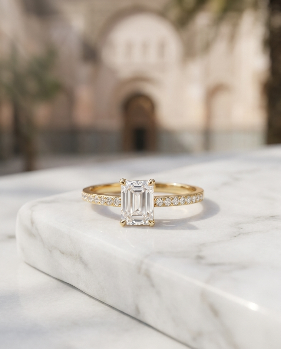 Bague HOB Cristal — détail des matières, ZAAYNAA
